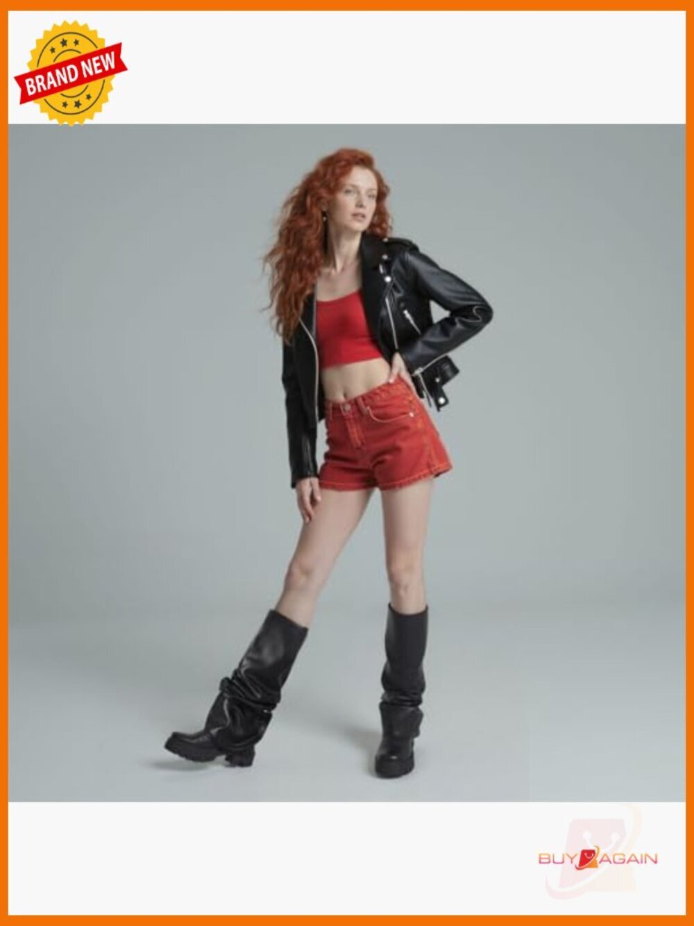 Fold Over Slouchy Mid Calf Platform Boots Chunky Heel - Picture 3 of 7